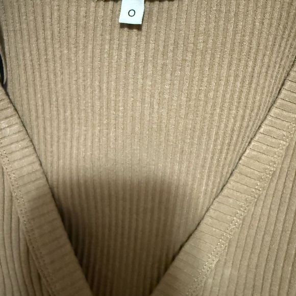 Good American Tan Ribbed Button-Up Cardigan - Picture 3 of 3
